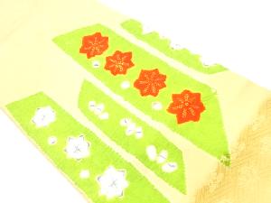 絞り短冊に紅葉・花弁模様名古屋帯